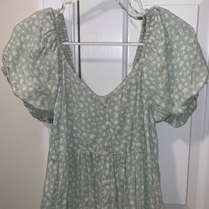 Wild Fable puff sleeve button down floral dress
